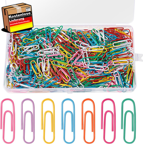 Büroklammern bunt 28mm - , metall