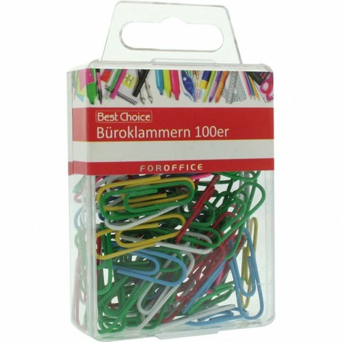 Büroklammern 100er pvc box - büroklammern, in