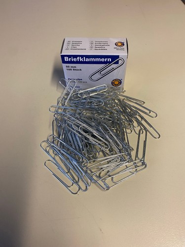 100x briefklammern 50mm - briefklammern,